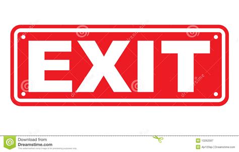 Exit Sign Or Symbol Stock Vector Illustration Of Sign