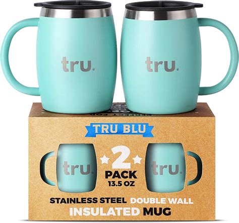 Amazon Com Camping Coffee Mugs With Lids Set Of 2 Stainless Steel