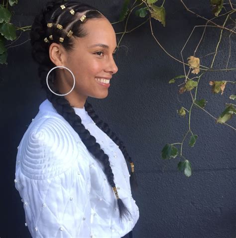 Alicia Keys Side Braids