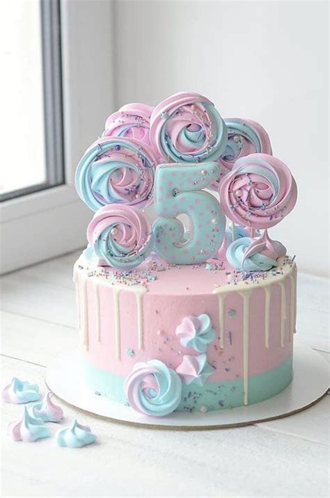 47 Cute Birthday Cakes For All Ages Blue And Pink 5th Birthday Cake