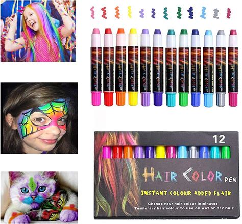 Hair Chalk For Kids Girls 12 Colors Temporary Hair Chalk Hair Coloring