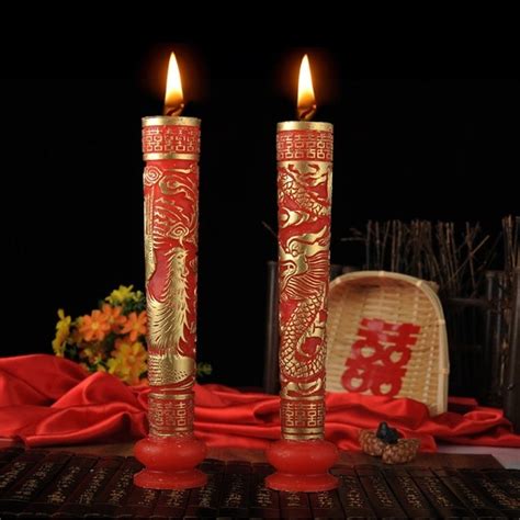 Chinese Traditional Candles Paraffin Wax Dragon Phoenix General Candle