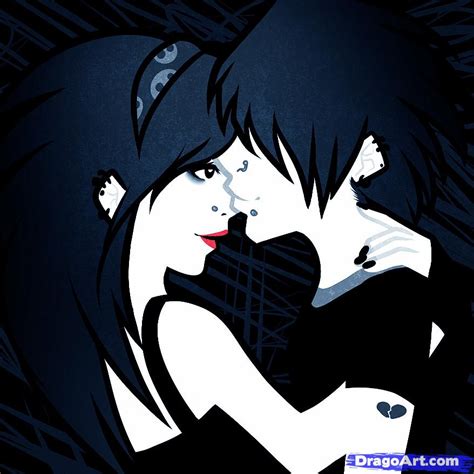 Learn How To Draw An Emo Couple Emo Couple Anime People Anime Draw