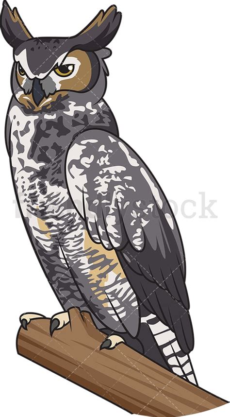 Great Horned Owl Cartoon Vector Clipart Friendlystock