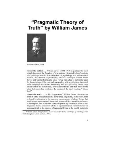Pragmatic Theory Of Truth By William James Philosophy