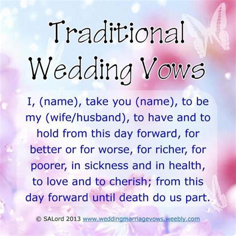 Traditional Wedding Vows Examples