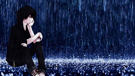 Anime Girl Rain Wallpaper Sad Alone Cartoon Boy 1920x1080 Wallpaper