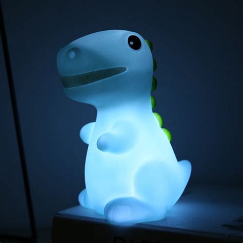 Cute Dinosaur Led Night Light Adorable Dino Table Lamp Soft Etsy