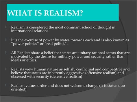 Realism Theory Of Ir