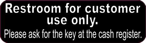 10in X 3in Ask For Key Restroom For Customer Use Only Magnet Magnetic