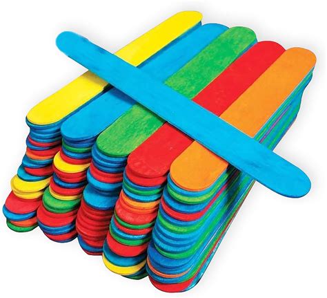 Markq Colored Popsicle Sticks 45 Inches Wooden Craft Sticks For Ice