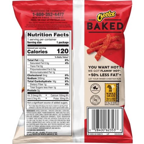 Cheetos Baked Flamin Hot Cheese Flavored Snacks 40 Ct Food 4 Less