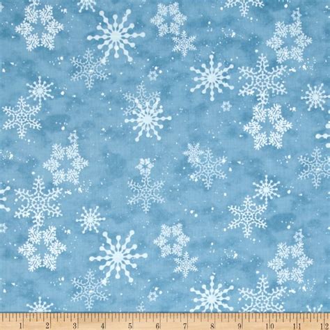 Creaturecomforts Snowflakes Blue Fabric Snowflake Quilt Blue