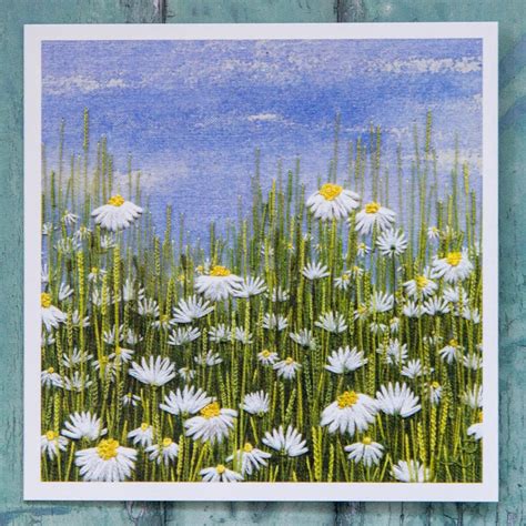 Jo Butcher Embroidery Artist Daisy Meadow Card