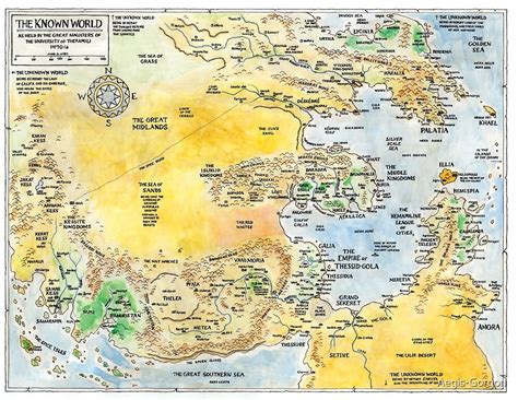 The Known World Map Artesia By Aegis Gorgon Redbubble