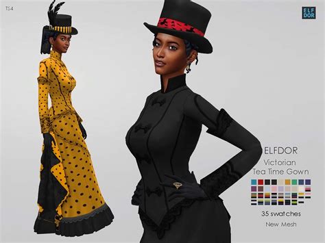 The Sims Resource Victorian Tea Time Gown