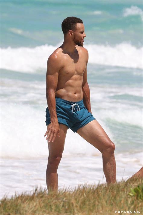 Celebrity Entertainment Stephen Curry Goes Shirtless For A Beach