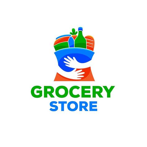 Grocery Store Logo Template In Flat Design Style 12697676 Vector Art At