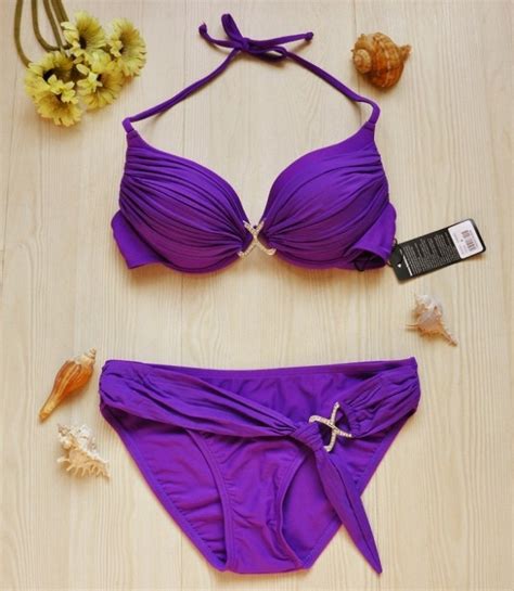 The Beautiful Decorative Dark Purple Bikini Swimsuit