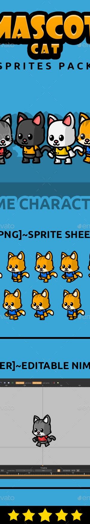 Mascot Cat Sprites Pack By Segel2d Graphicriver