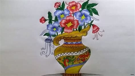 Discover an easy way to make a real flower using arteza #watercolour pencils. Flowers In A Vase Drawing at GetDrawings | Free download