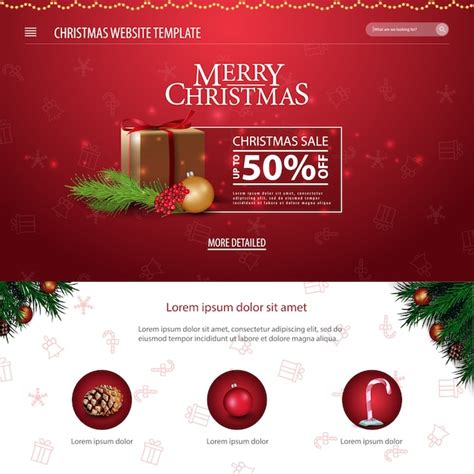 Premium Vector Christmas Website Template With Christmas Ts
