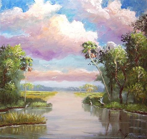 Florida Everglades Marsh Painting By Mazz Original Paintings