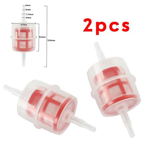 Automotive 2 Pack Universal Small Inline Diesel Fuel Filter To Fit 6mm