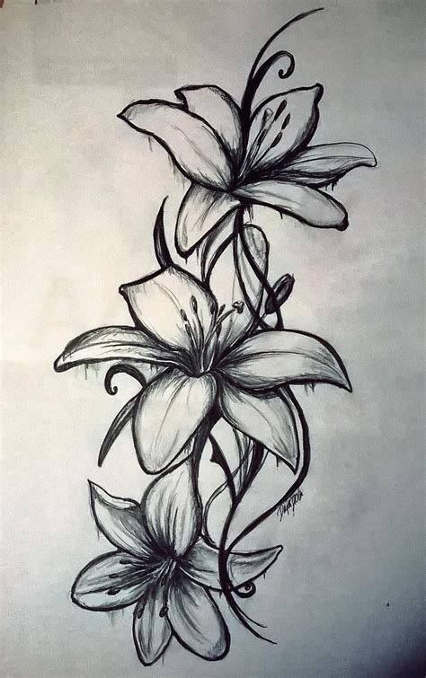 lily by diuus on deviantart flower tattoo shoulder lily flower tattoos sleeve tattoos