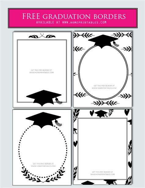 15 Free Graduation Borders With 5 New Designs Home Printables