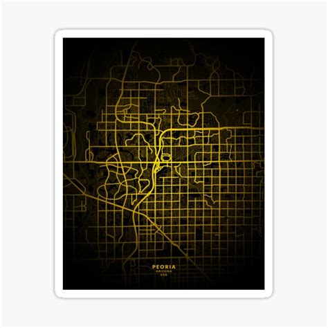 City Of Peoria Arizona United States Map Gold Sticker For Sale By