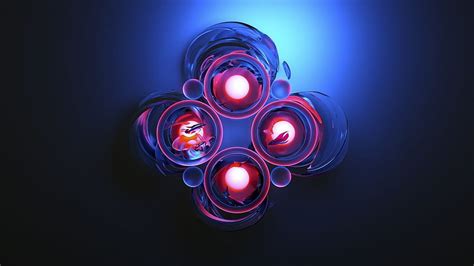 Led Neon Fishes Circles Blue Abstract Hd Wallpaper Pxfuel