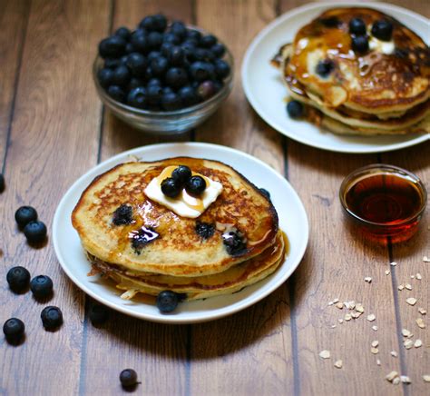 Blueberry Oatmeal Buttermilk Pancakes Happily From Scratch