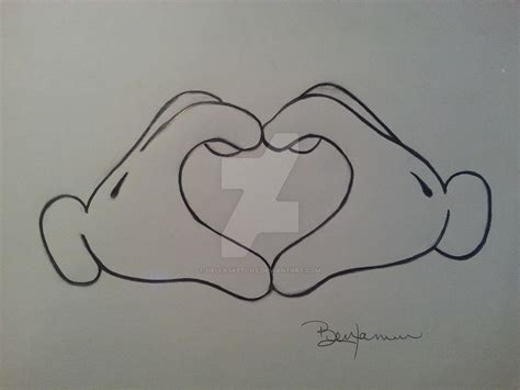 Mickey Mouse Heart Hand Gesture By Hellasketchy On Deviantart