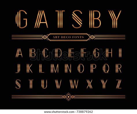 Vector Gatsby Font Alphabet Condensed Letters Stock Vector Royalty