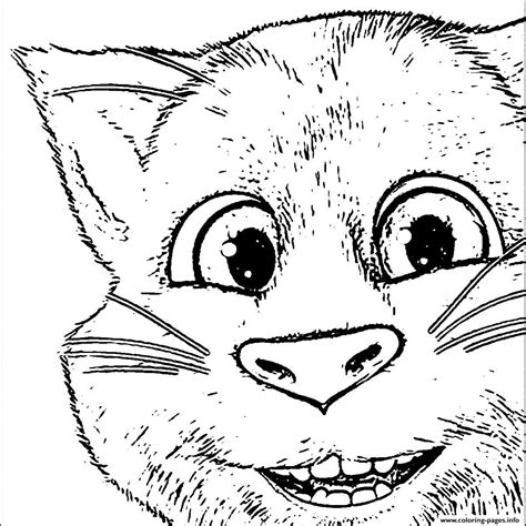 Talking Tom Face Coloring Page Printable