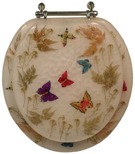 5898 Butterfly Themed Acrylic Toilet Seat Toilet Seat Pink