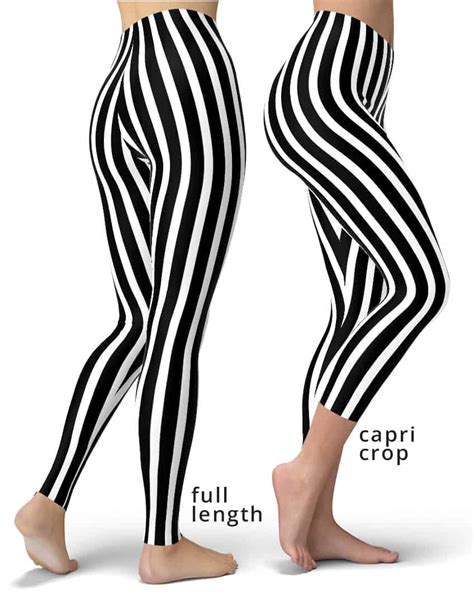 Thick Pin Stripe Leggings Black And White Designed By Squeaky Chimp Tshirts And Leggings