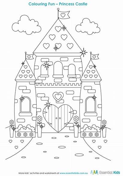 Colouring Castle Princess Coloring Drawing Sheets Fairytale