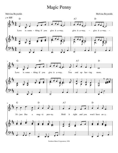 8 — one magician music. Magic Penny sheet music for Piano, Voice download free in PDF or MIDI