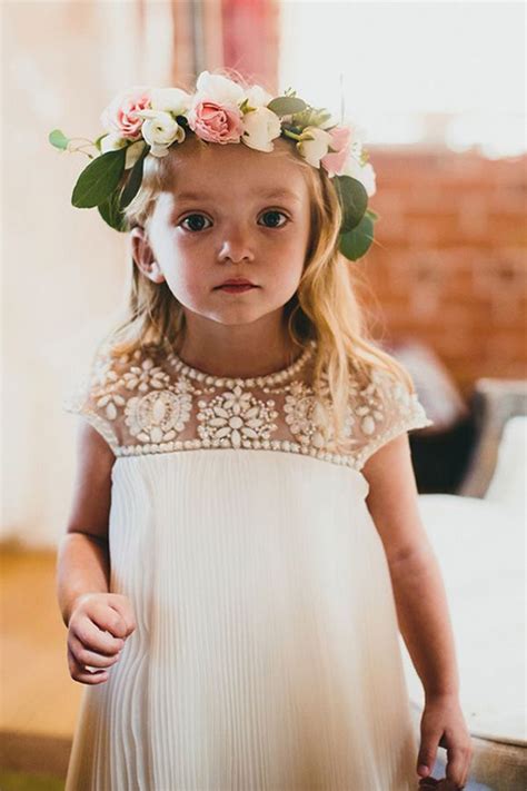 Cute Flower Girl Dresses With Pearls Carondelet House Wedding Perfect