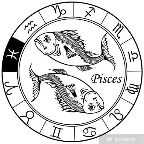 Wall Mural Pisces Zodiac Black White Pixersus Pisces Zodiac Signs