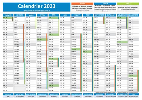 Calendrier Jour Férié 2023 France Calendrier 2023