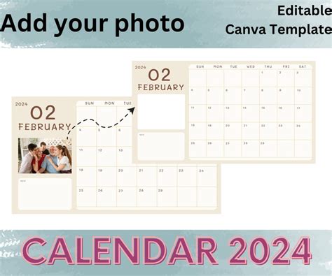 Personalized Calendar 2024 Printable And Editable Calendar 2024