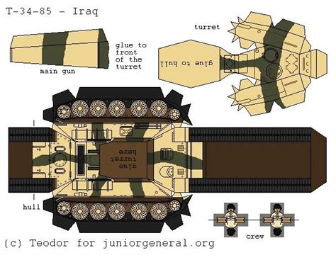The Paper Model Of A Tank Is Shown With Instructions To Make It Look