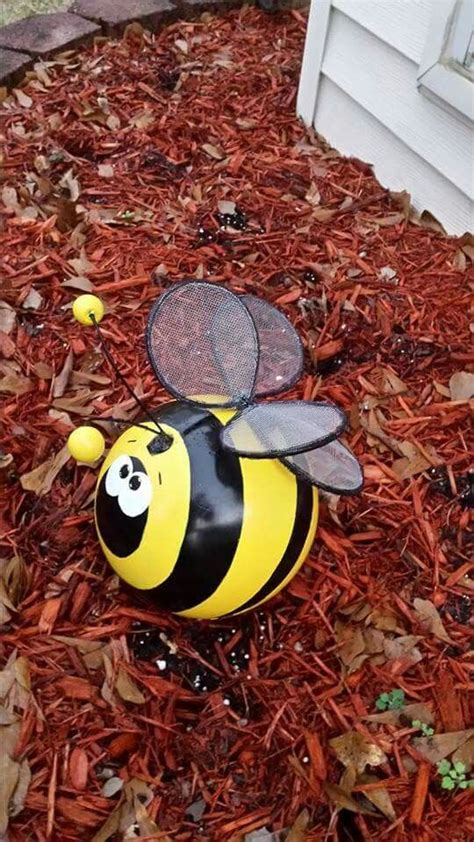 Bumble Bee Bowling Ball  Bowling Ball Crafts Bowling Ball Yard Art Bowling Ball Garden