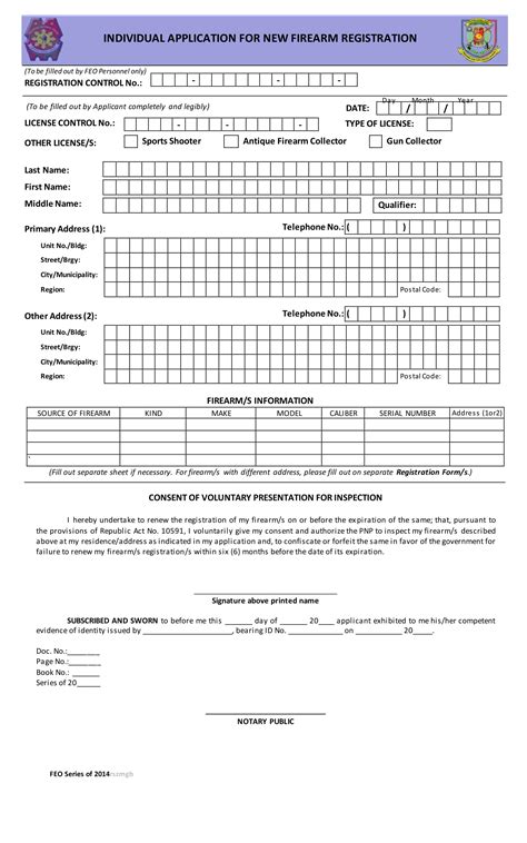 Free 10 Gun Registration Forms In Pdf Ms Word