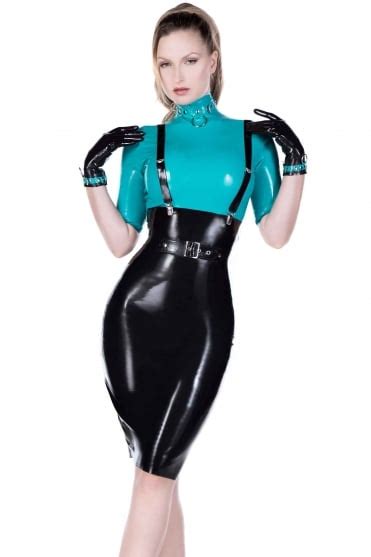 Dom Elegance Collection By Westward Bound Knee Length Latex Skirts