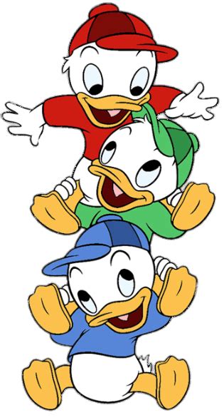 DuckTales Huey Dewey And Louie On Each Others Shoulders Transparent PNG StickPNG