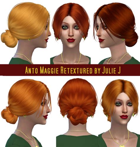 Anto Maggie Hair Retextured At Julietoon Julie J Sims 4 Updates